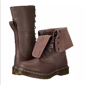 Dr. Martens Hazil Combat Boots US6 dark brown NWOT